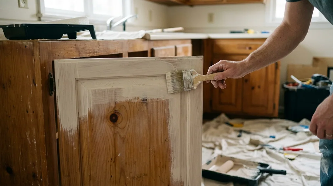 The primer is picked for the substrate: shellac or a bonding primer over knotty wood and old stain, — Lawton, OK