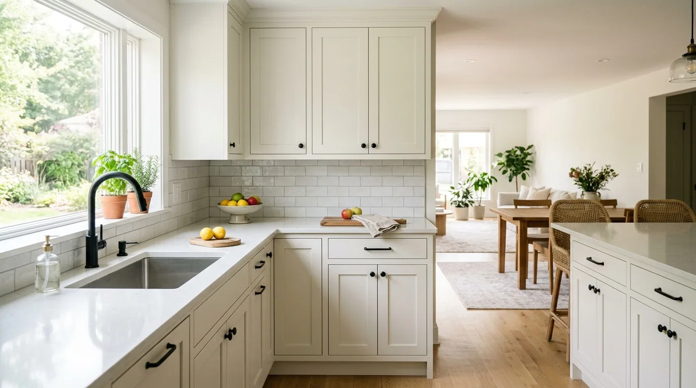 The finished result of professional cabinet painting: the completed work looking clean, correct and — Lawton, OK